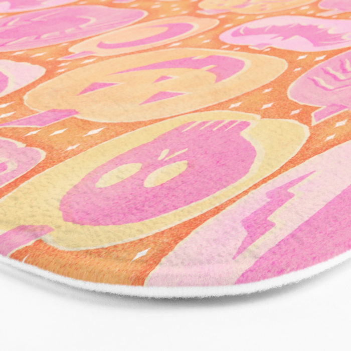 Halloween Pumpkins - pink and orange Bath Mat Gallery Image 3