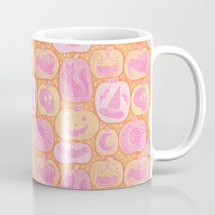 Halloween Pumpkins - pink and orange Coffee Mug Gallery Image 1