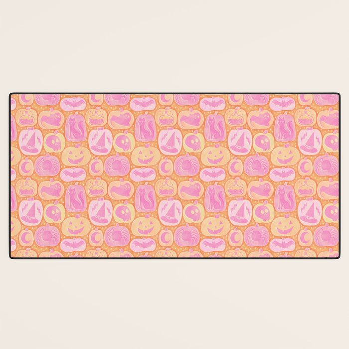 Halloween Pumpkins - pink and orange Desk Mat Gallery Image 3