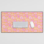 Halloween Pumpkins - pink and orange Desk Mat Gallery Image 1