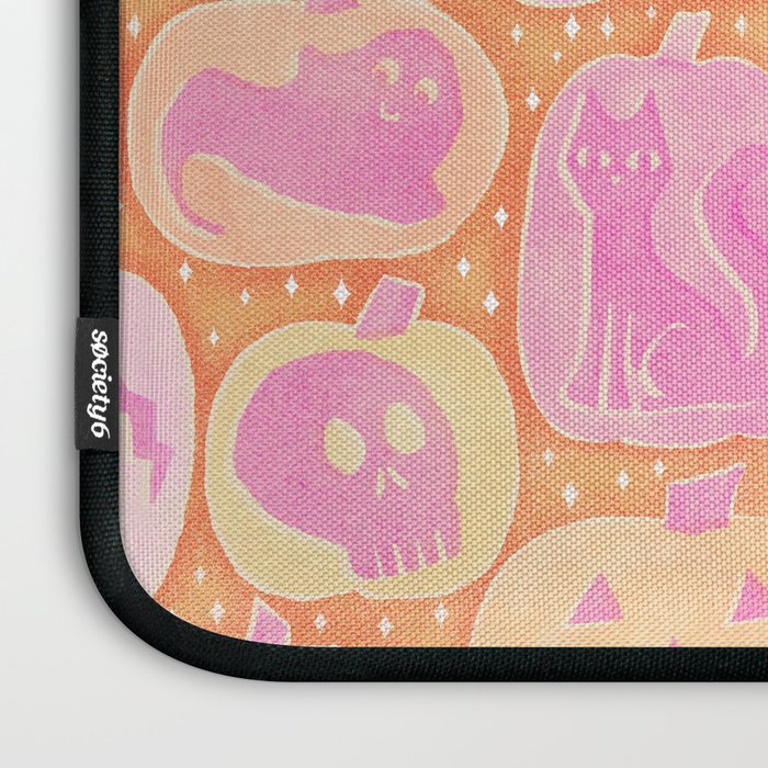 Halloween Pumpkins - pink and orange Laptop Sleeve Gallery Image 3