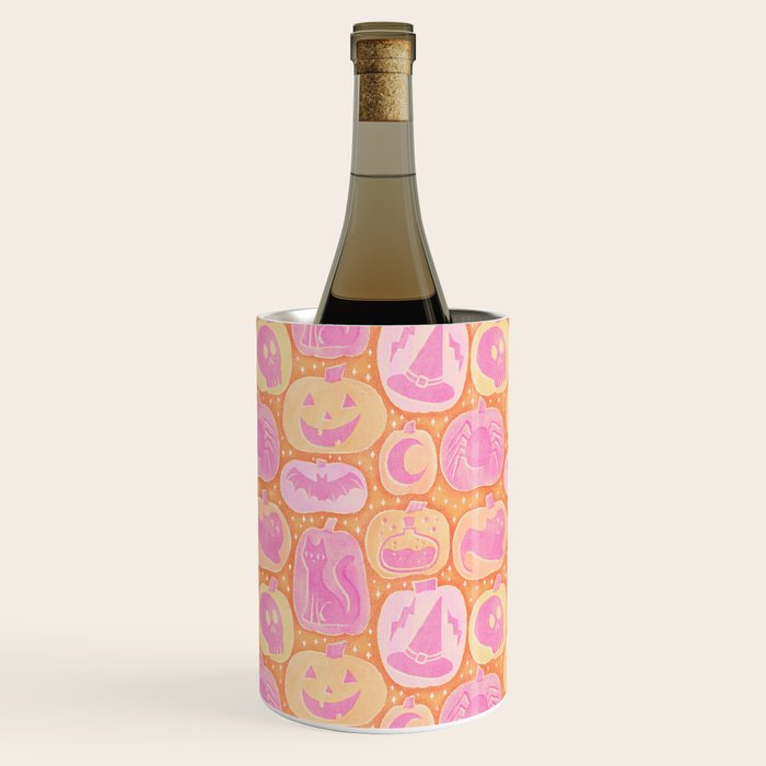 Halloween Pumpkins - pink and orange Wine Chiller Gallery Image 3