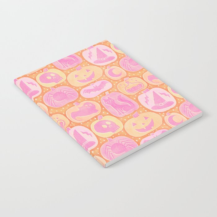 Halloween Pumpkins - pink and orange Notebook Gallery Image 1