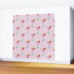 Pink Aesthetic Martini Glass with Cherry Wall Mural Gallery Image 2