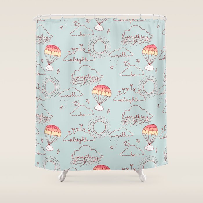 Everything will be alright pattern Shower Curtain Gallery Image 1