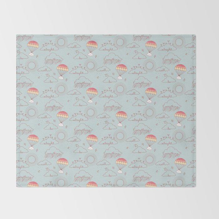 Everything will be alright pattern Throw Blanket Gallery Image 2