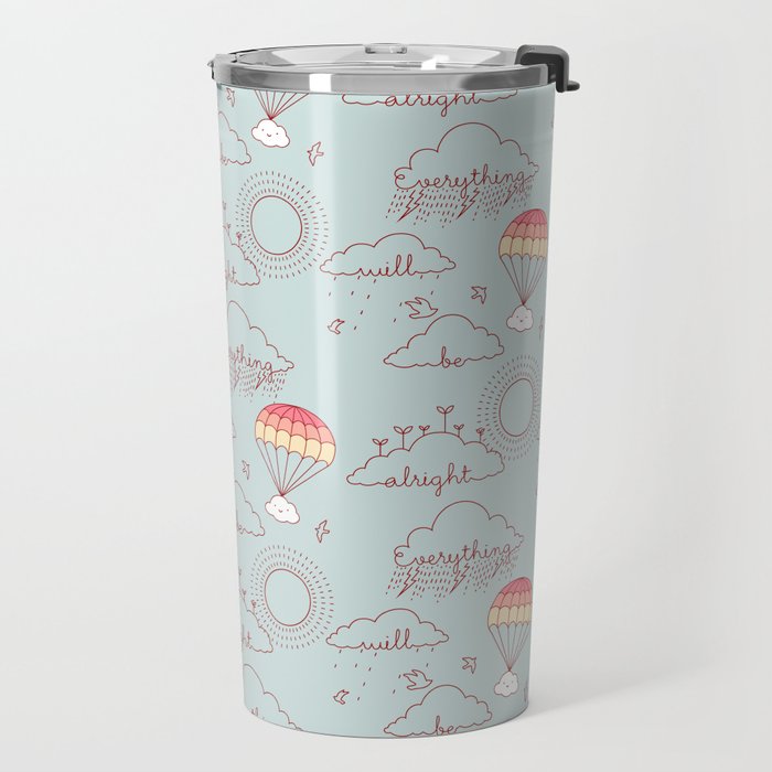 Everything will be alright pattern Travel Mug Gallery Image 2