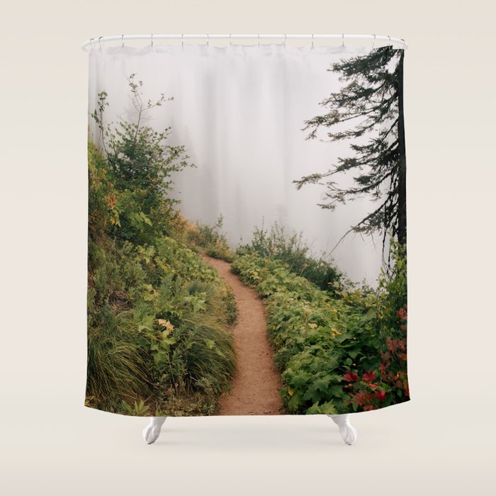 Misty Forest Path Shower Curtain Gallery Image 1