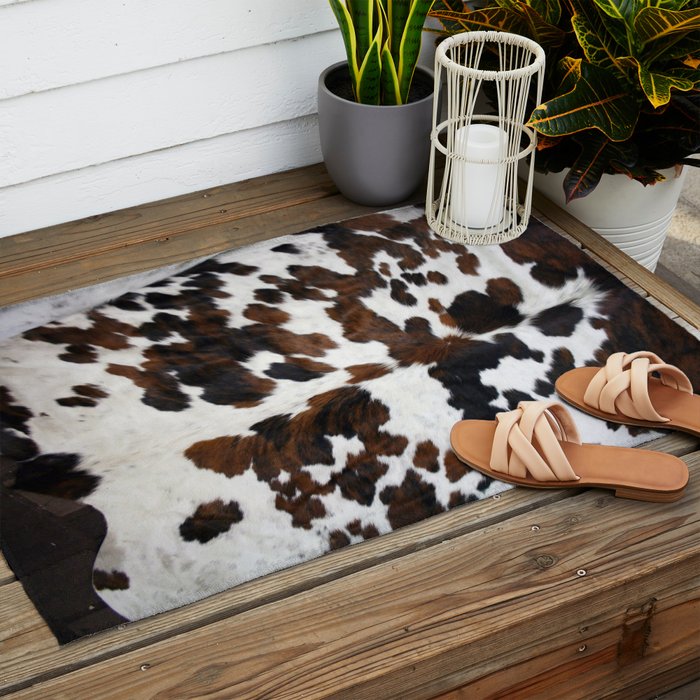 Brown Cowhide Outdoor Rug Gallery Image 2