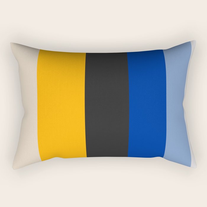 Complementary Blue & Yellow Colorful Geometric Pattern Rectangular Pillow Gallery Image 1