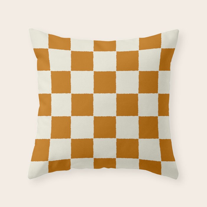 DESERT CHECKER GINGER Throw Pillow Gallery Image 1