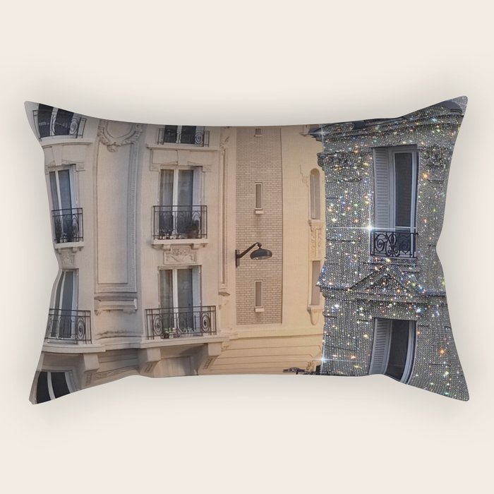 PARIS vol.2 | Parisian | glitter | sparkle | shiny | France | collage | city | diamonds | building  Rectangular Pillow Gallery Image 2