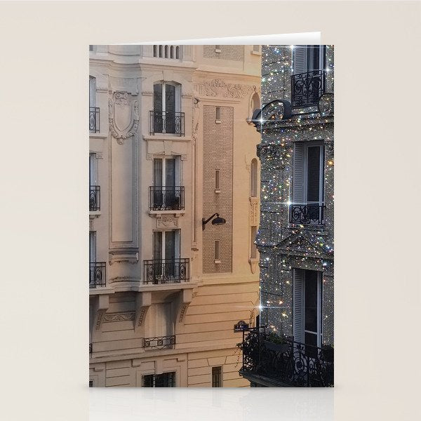 PARIS vol.2 | Parisian | glitter | sparkle | shiny | France | collage | city | diamonds | building  Stationery Card Gallery Image 1