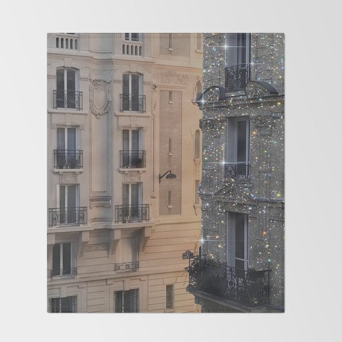PARIS vol.2 | Parisian | glitter | sparkle | shiny | France | collage | city | diamonds | building  Throw Blanket Gallery Image 2