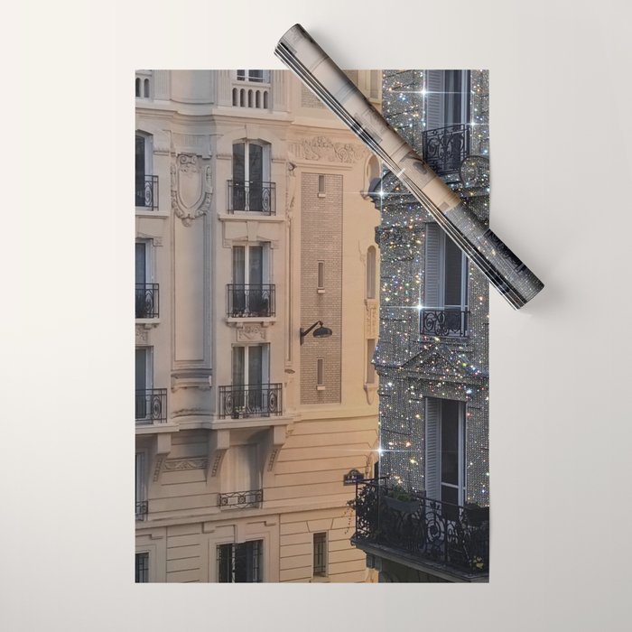 PARIS vol.2 | Parisian | glitter | sparkle | shiny | France | collage | city | diamonds | building  Wrapping Paper Gallery Image 1