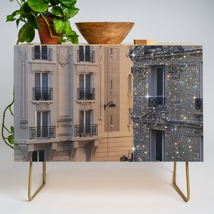 PARIS vol.2 | Parisian | glitter | sparkle | shiny | France | collage | city | diamonds | building  Credenza Gallery Image 1