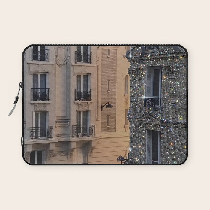 PARIS vol.2 | Parisian | glitter | sparkle | shiny | France | collage | city | diamonds | building  Laptop Sleeve Gallery Image 1