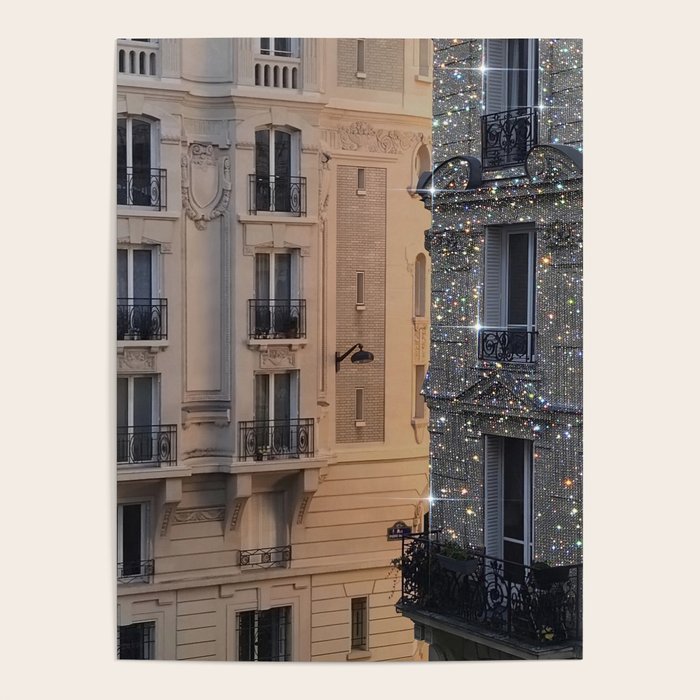 PARIS vol.2 | Parisian | glitter | sparkle | shiny | France | collage | city | diamonds | building  Poster Gallery Image 1