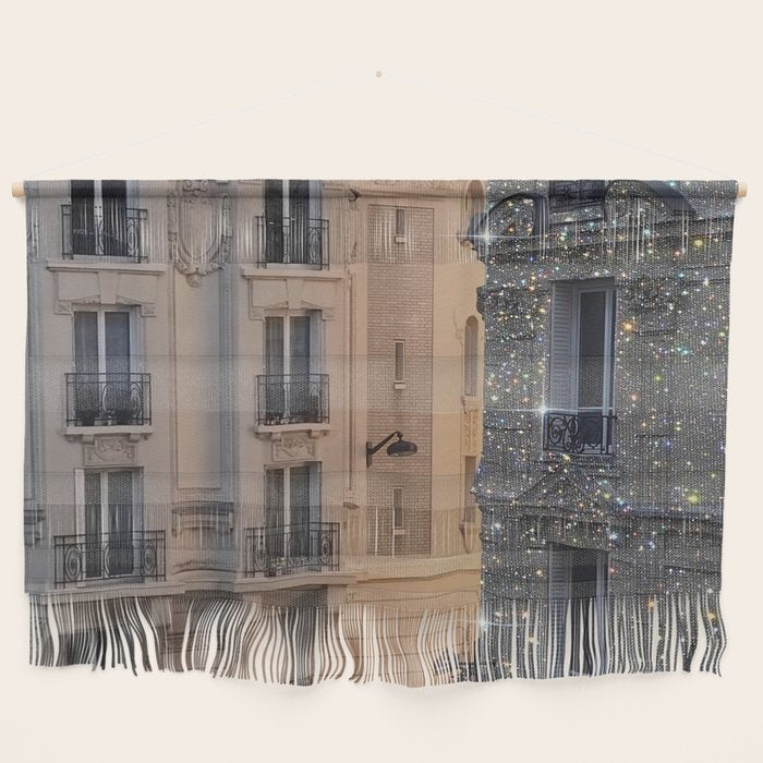PARIS vol.2 | Parisian | glitter | sparkle | shiny | France | collage | city | diamonds | building  Wall Hanging Gallery Image 1