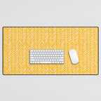 Arrow Lines Pattern in Mustard Yellow shades 1 Desk Mat Gallery Image 1