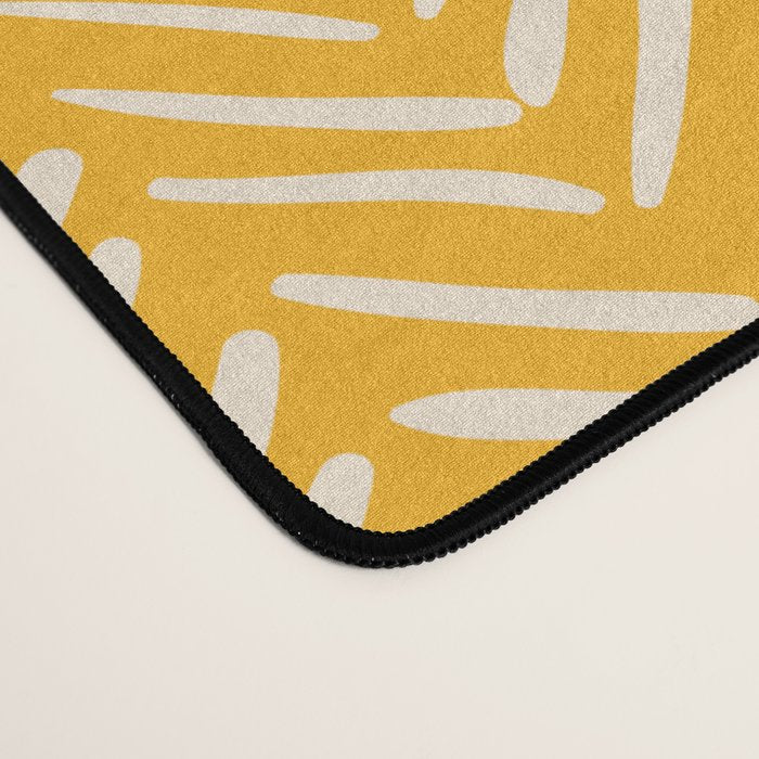 Arrow Lines Pattern in Mustard Yellow shades 1 Desk Mat Gallery Image 4