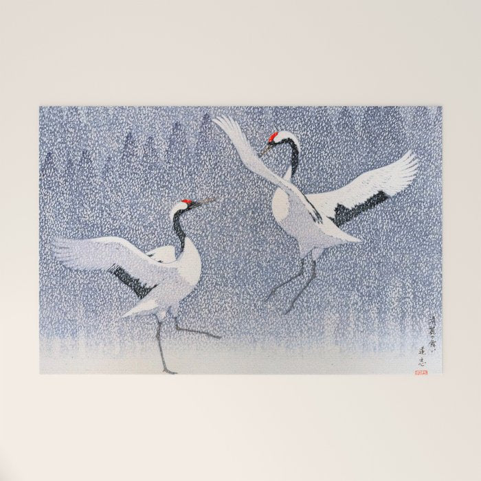 Dance of Eternal Love Antique Japanese Woodblock Print  Welcome Mat Gallery Image 1