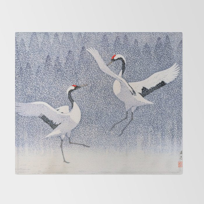 Dance of Eternal Love Antique Japanese Woodblock Print  Throw Blanket Gallery Image 2