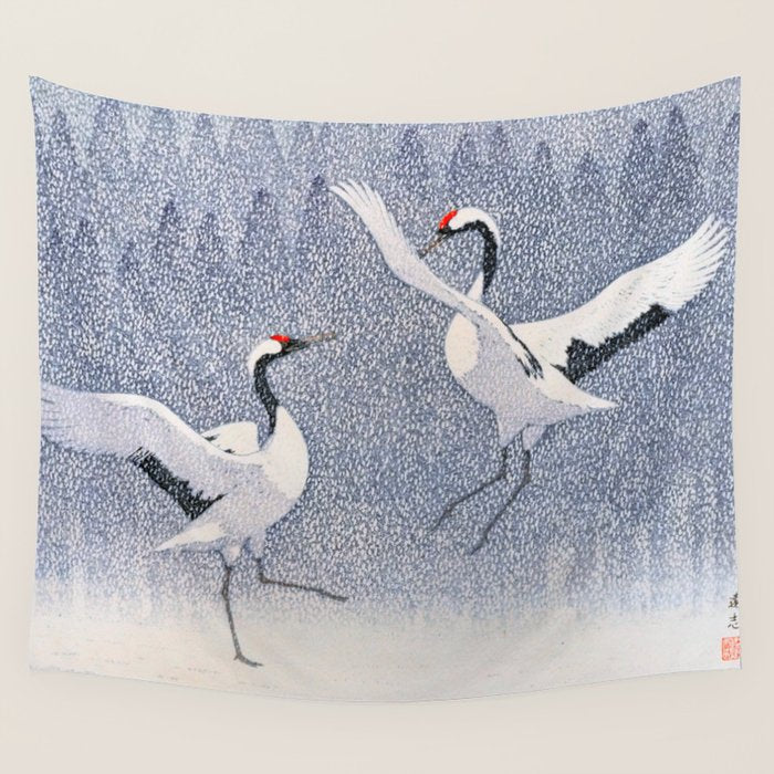 Dance of Eternal Love Antique Japanese Woodblock Print  Wall Tapestry Gallery Image 4