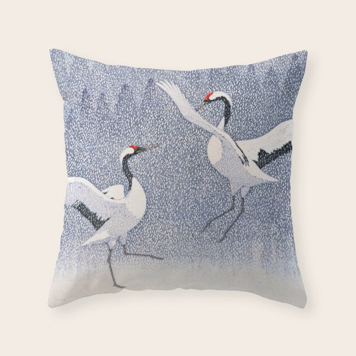 Dance of Eternal Love Antique Japanese Woodblock Print  Throw Pillow Gallery Image 6