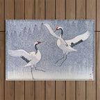 Dance of Eternal Love Antique Japanese Woodblock Print  Outdoor Rug Gallery Image 1