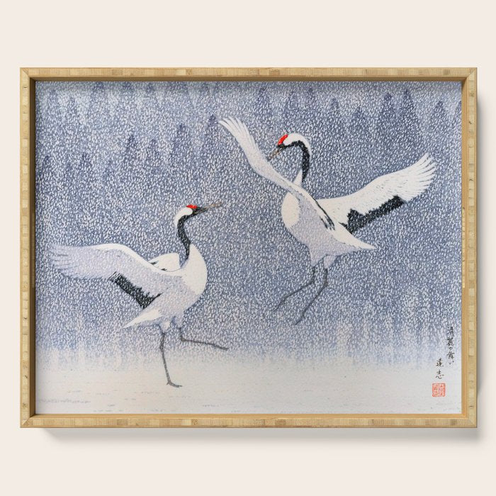 Dance of Eternal Love Antique Japanese Woodblock Print  Serving Tray Gallery Image 1