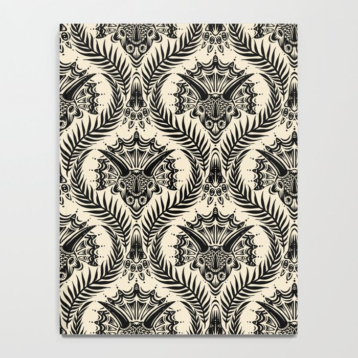 Triceratops Damask - black and cream Notebook Gallery Image 4