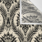 Triceratops Damask - black and cream Wall Tapestry Gallery Image 3