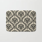 Triceratops Damask - black and cream Bath Mat Gallery Image 1