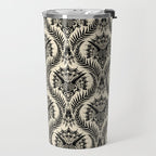 Triceratops Damask - black and cream Travel Mug Gallery Image 2