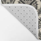 Triceratops Damask - black and cream Bath Mat Gallery Image 2
