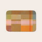 Cosy Heritage Woven Plaid 2 earthy orange blue green Bath Mat Gallery Image 1
