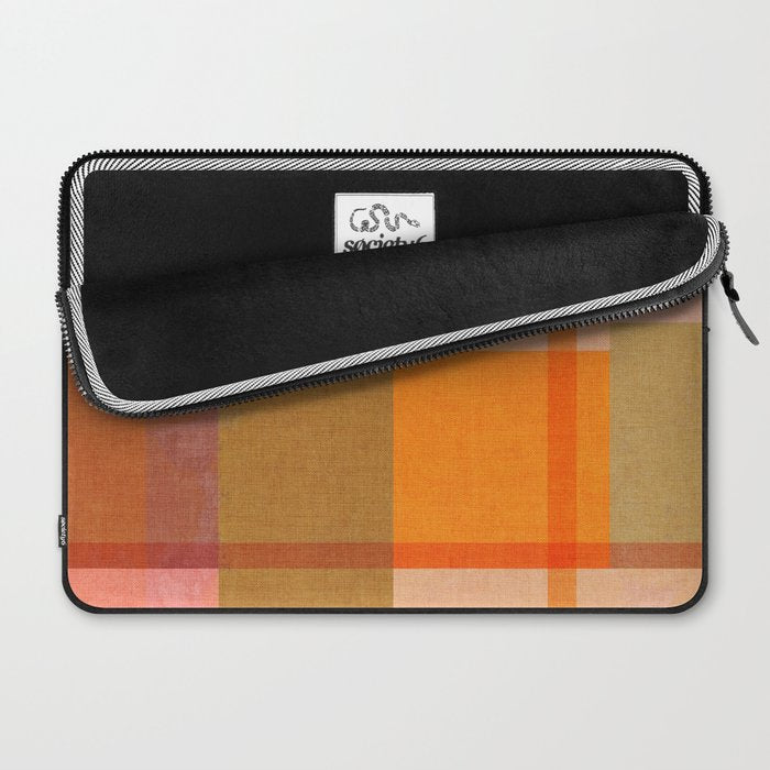Cosy Heritage Woven Plaid 2 earthy orange blue green Laptop Sleeve Gallery Image 2