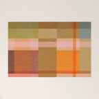 Cosy Heritage Woven Plaid 2 earthy orange blue green Welcome Mat Gallery Image 1