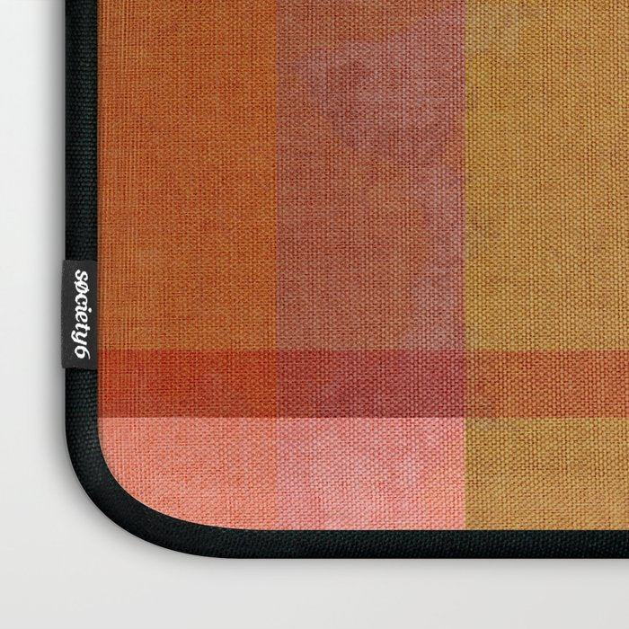 Cosy Heritage Woven Plaid 2 earthy orange blue green Laptop Sleeve Gallery Image 3