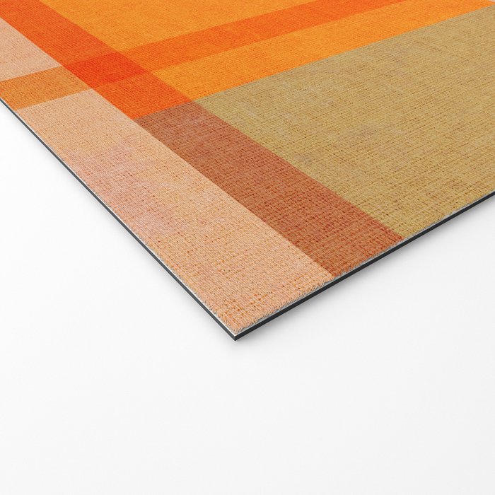 Cosy Heritage Woven Plaid 2 earthy orange blue green Welcome Mat Gallery Image 2