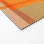 Cosy Heritage Woven Plaid 2 earthy orange blue green Welcome Mat Gallery Image 2