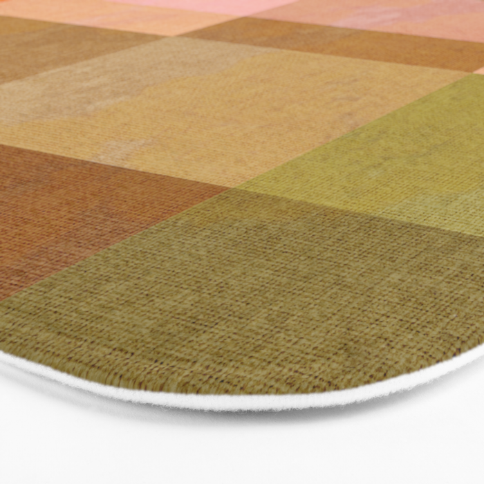 Cosy Heritage Woven Plaid 2 earthy orange blue green Bath Mat Gallery Image 3