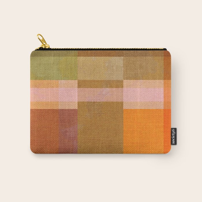 Cosy Heritage Woven Plaid 2 earthy orange blue green Carry All Pouch Gallery Image 1