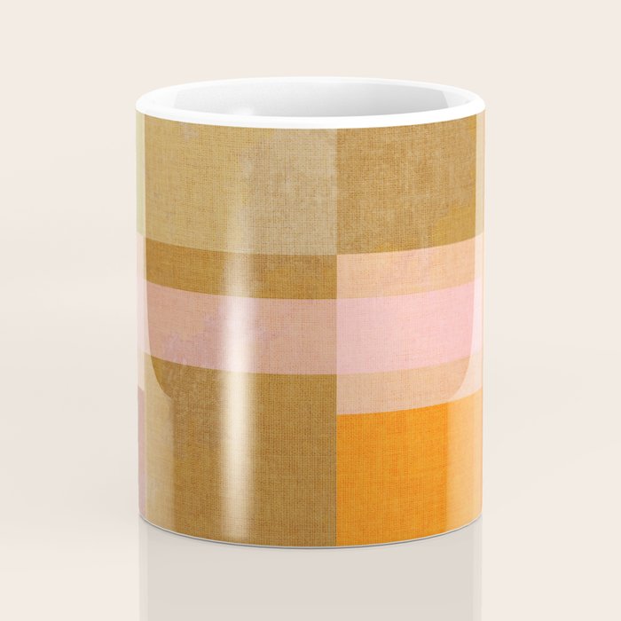 Cosy Heritage Woven Plaid 2 earthy orange blue green Coffee Mug Gallery Image 4