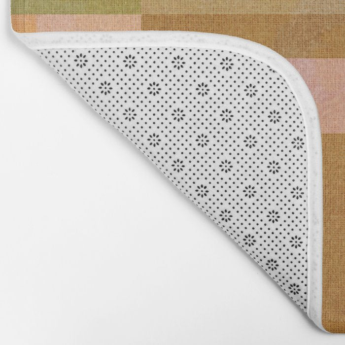 Cosy Heritage Woven Plaid 2 earthy orange blue green Bath Mat Gallery Image 2