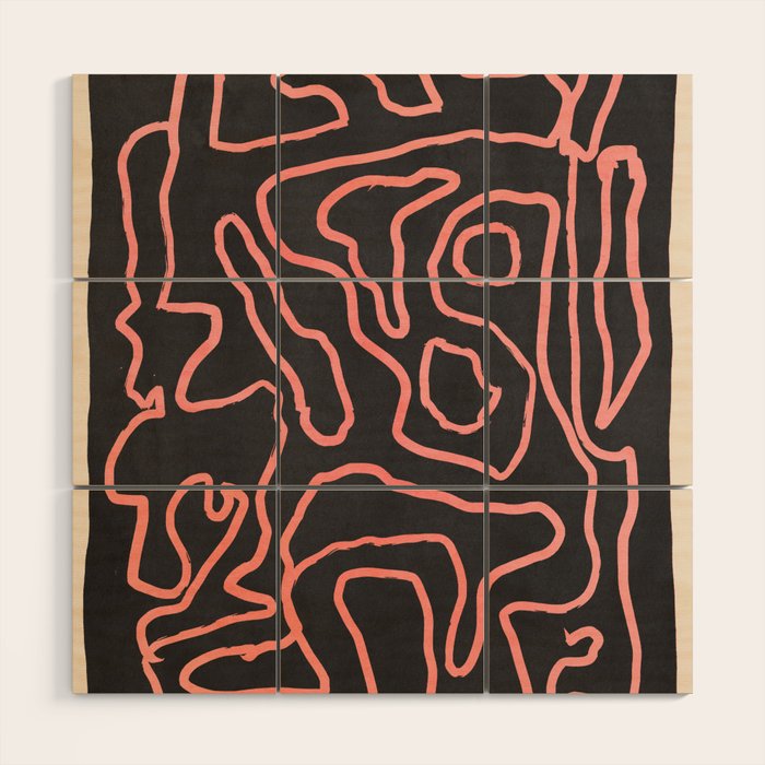 Abstract line art 209 Wood Wall Art Gallery Image 1