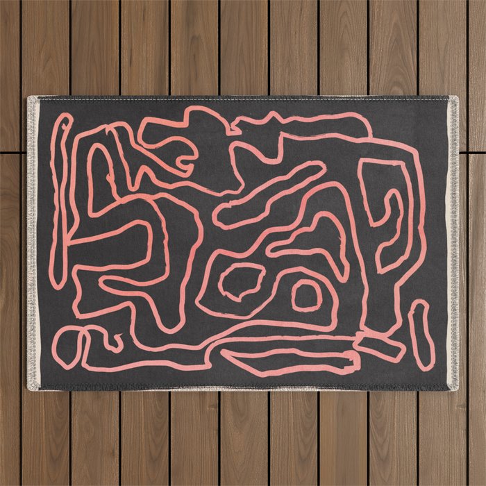 Abstract line art 209 Outdoor Rug Gallery Image 1