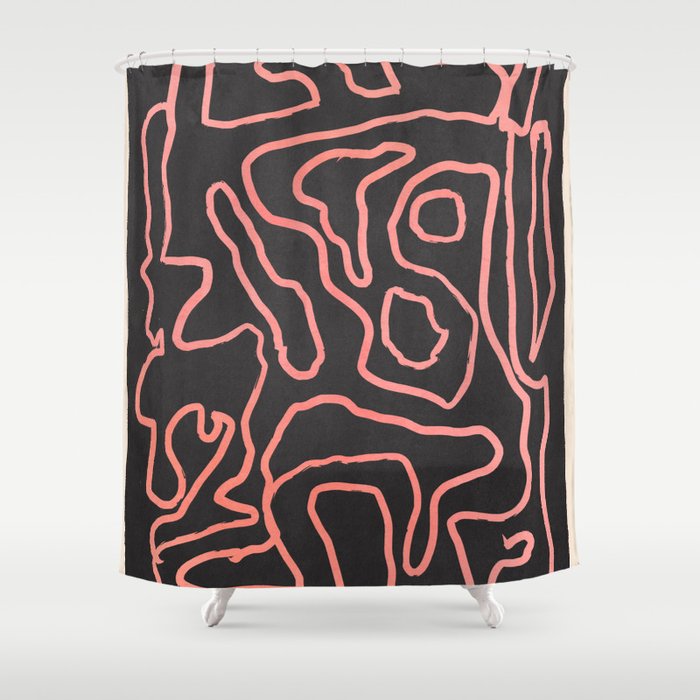 Abstract line art 209 Shower Curtain Gallery Image 1