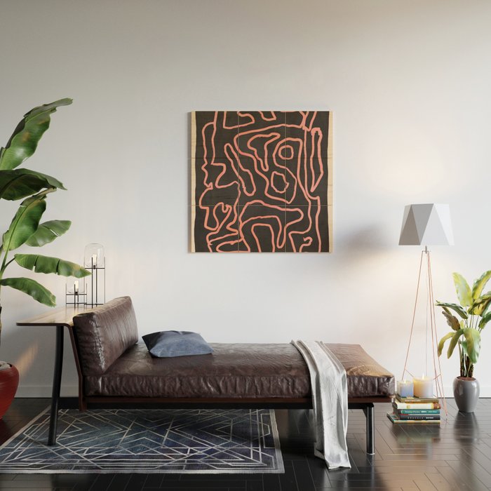 Abstract line art 209 Wood Wall Art Gallery Image 2